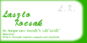 laszlo kocsak business card